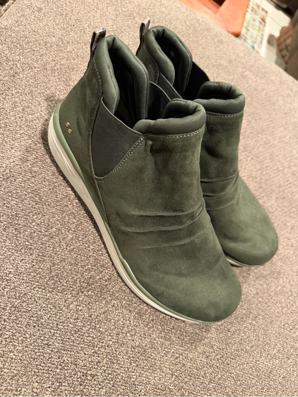 Ryka Olive Green Wedge Chelsea Booties